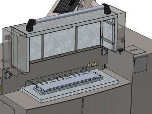 Zona di prova del banco di prova per nastri riscaldanti.